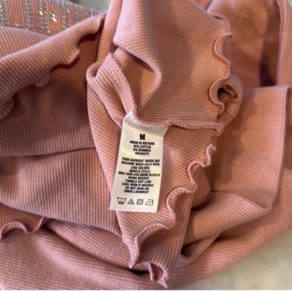 NWT Aeropostale Long Sleeve Baby Tee-Pink, Size Medium - Picture 4 of 7
